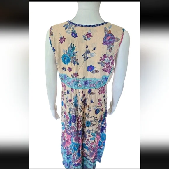 Spell & The Gypsy Siren Song Mermaid Midi Dress Size Medium Boho Gypsy Flowy - Picture 9 of 16